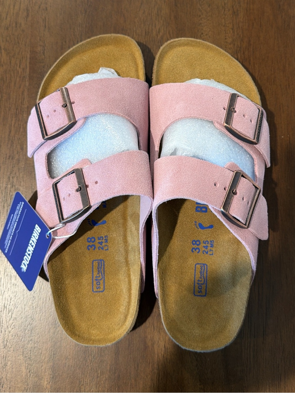 Birkenstock Arizona Suede Pink W/Box Size 6,7, and 8